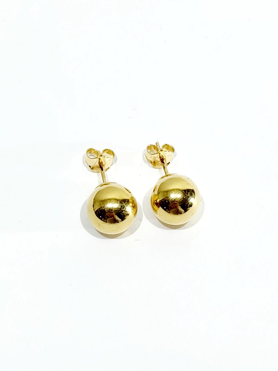 Paire De Boucles d'Oreilles « Boules » En Or -photo-2