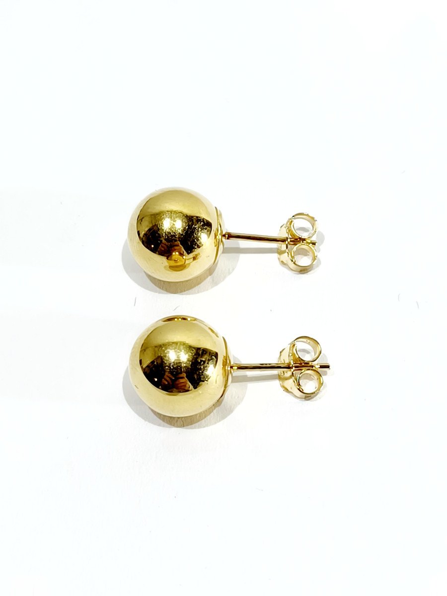 Paire De Boucles d'Oreilles « Boules » En Or -photo-3