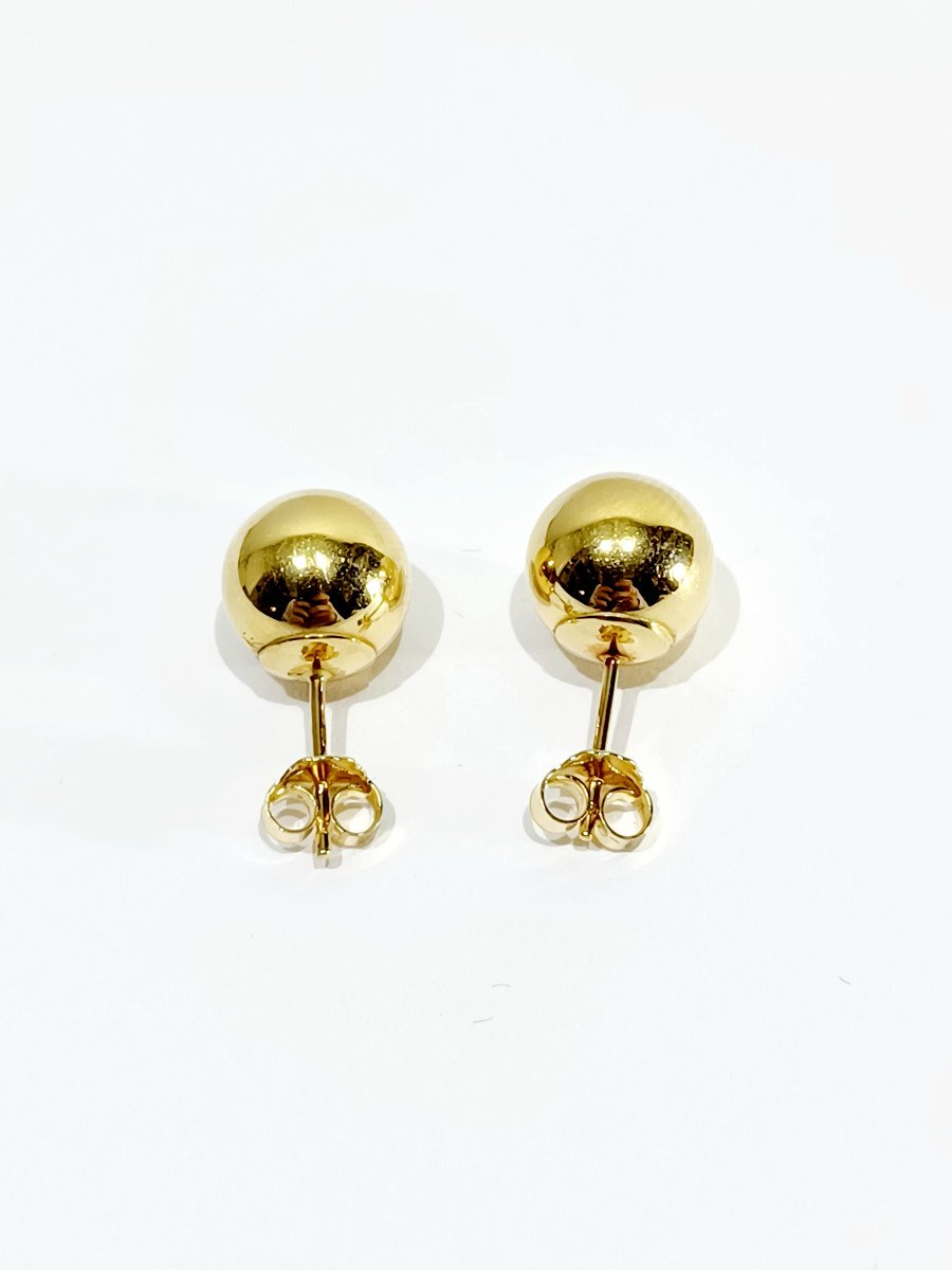 Paire De Boucles d'Oreilles « Boules » En Or -photo-4