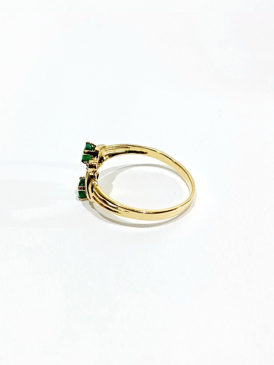 Toi Et Moi Gold Ring In Diamonds And Emeralds-photo-1