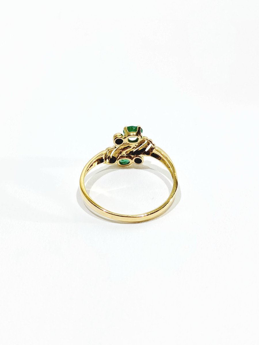 Toi Et Moi Gold Ring In Diamonds And Emeralds-photo-2