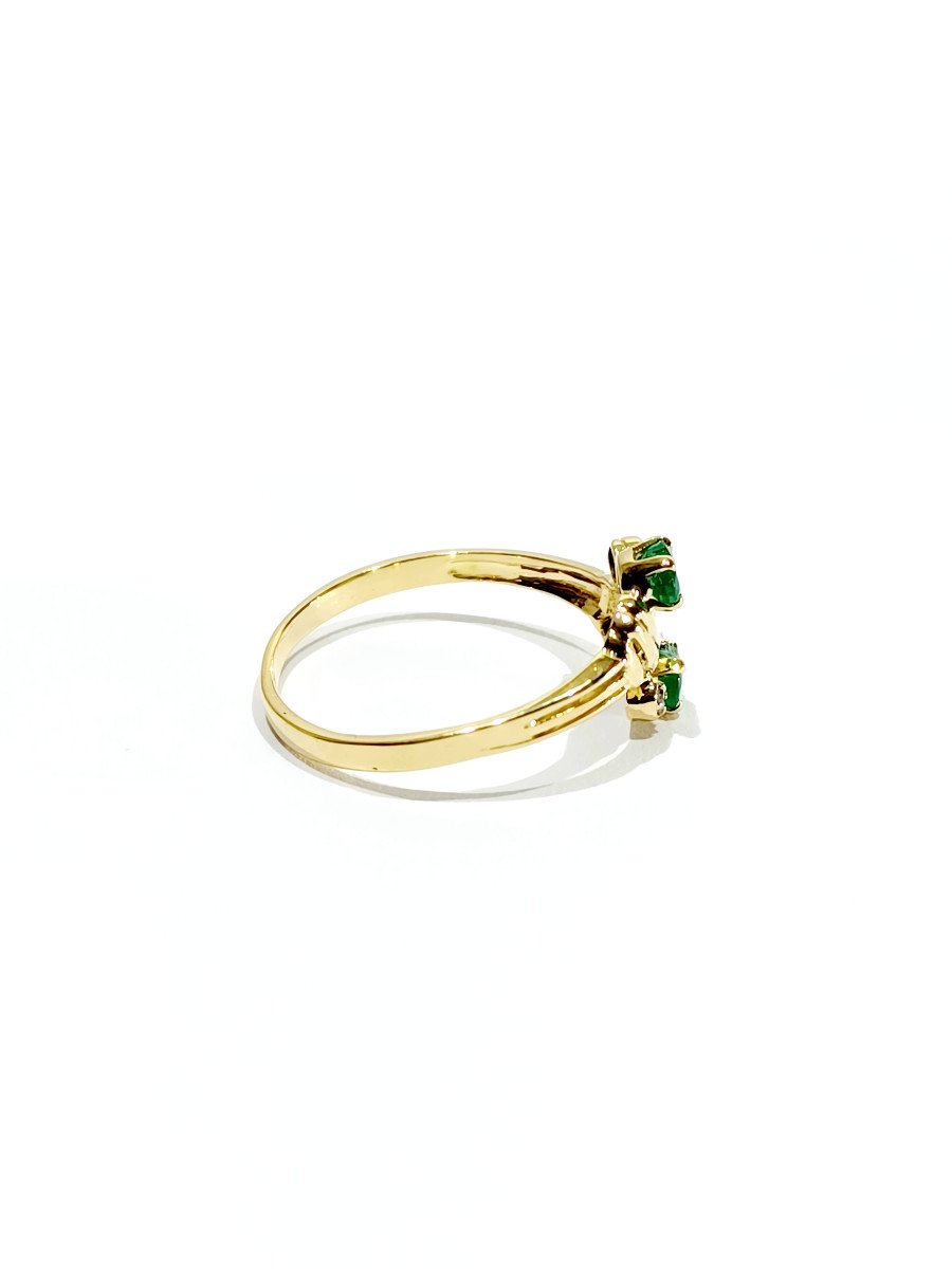 Toi Et Moi Gold Ring In Diamonds And Emeralds-photo-3