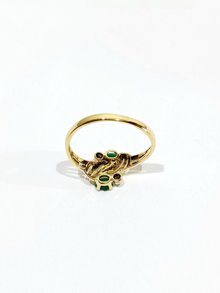 Toi Et Moi Gold Ring In Diamonds And Emeralds-photo-6