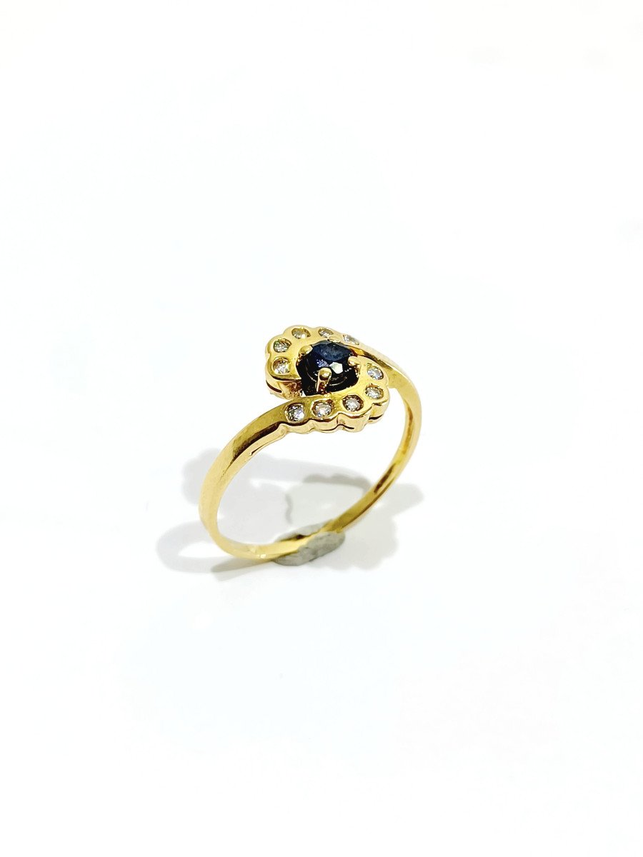 Bague Tourbillon Saphir Et Diamants -photo-3