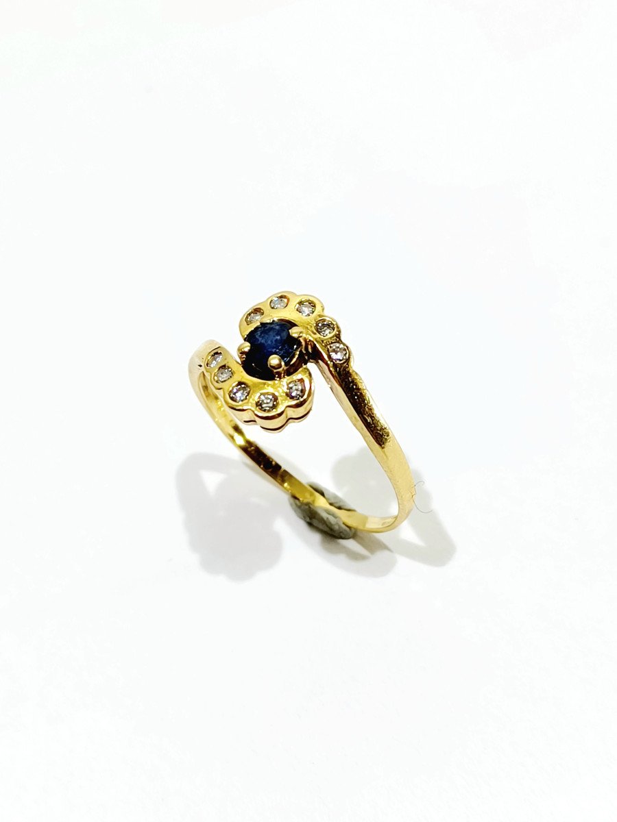 Sapphire And Diamond Tourbillon Ring 