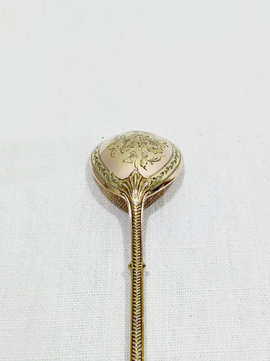 Hénin Et Cie – 12 Teaspoons With Russian Handle In Vermeil-photo-4