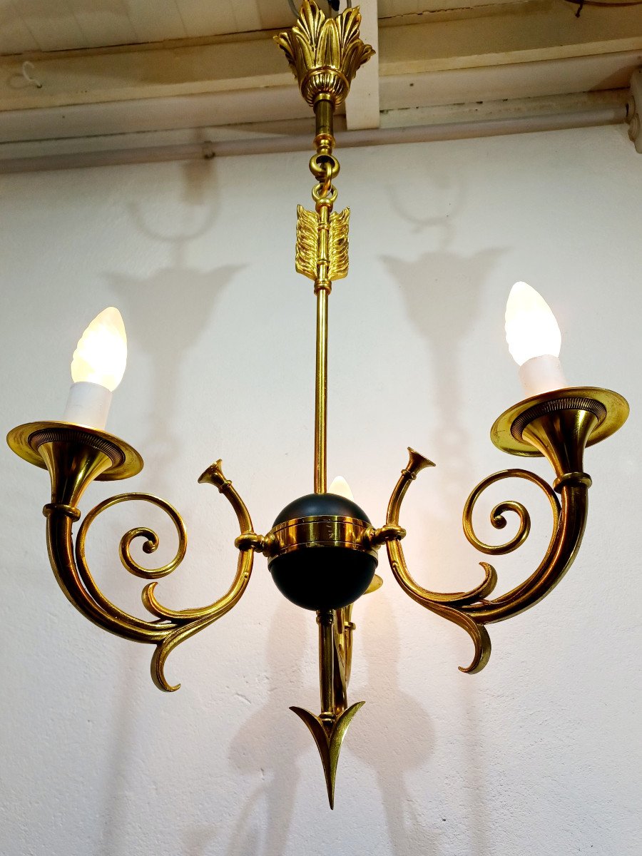 Empire Arrow Chandelier 3 Lights Bronze  	-photo-8