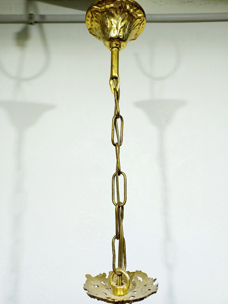 Louis XV 5-light Bronze And Brass Chandelier-photo-3