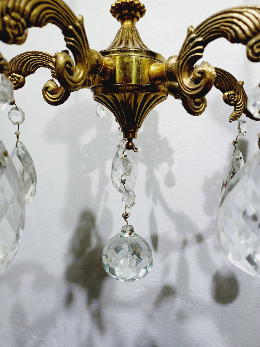 Louis XV 5-light Bronze And Brass Chandelier-photo-6