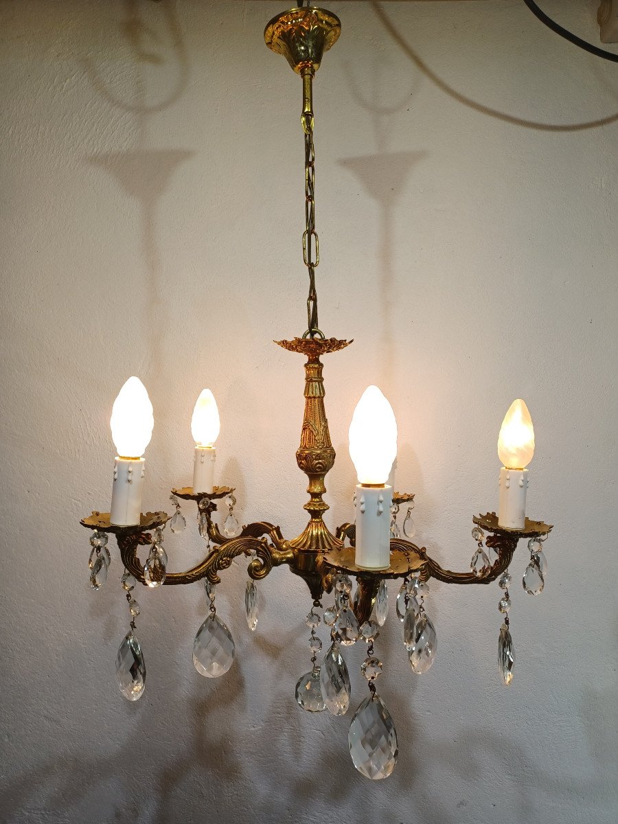 Louis XV 5-light Bronze And Brass Chandelier