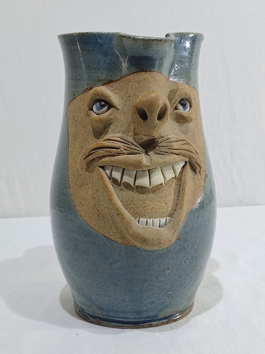 Anthropomorphic Stoneware Pitcher