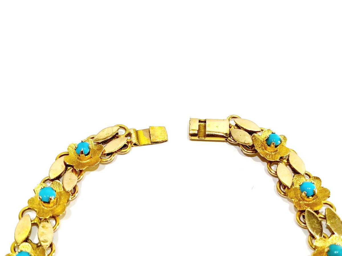 Gold And Turquoise Bracelet	-photo-2