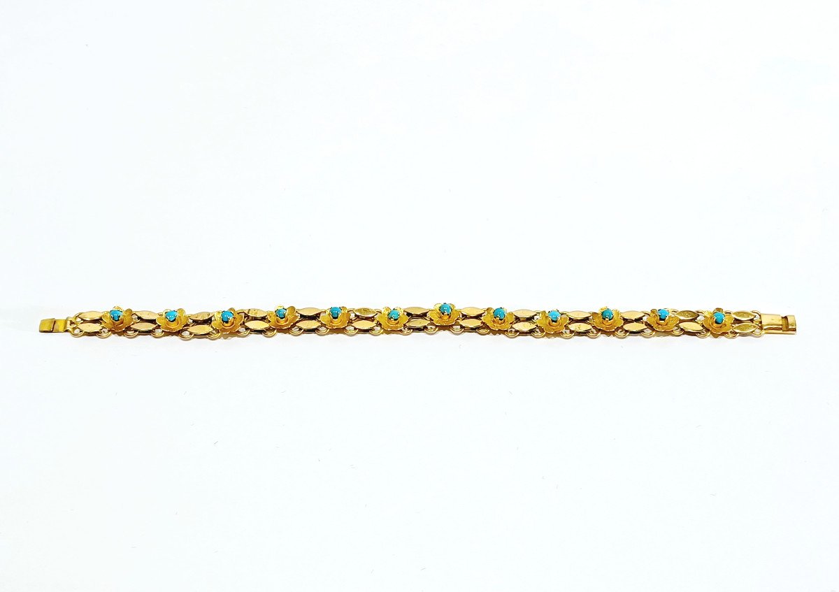 Gold And Turquoise Bracelet	-photo-1