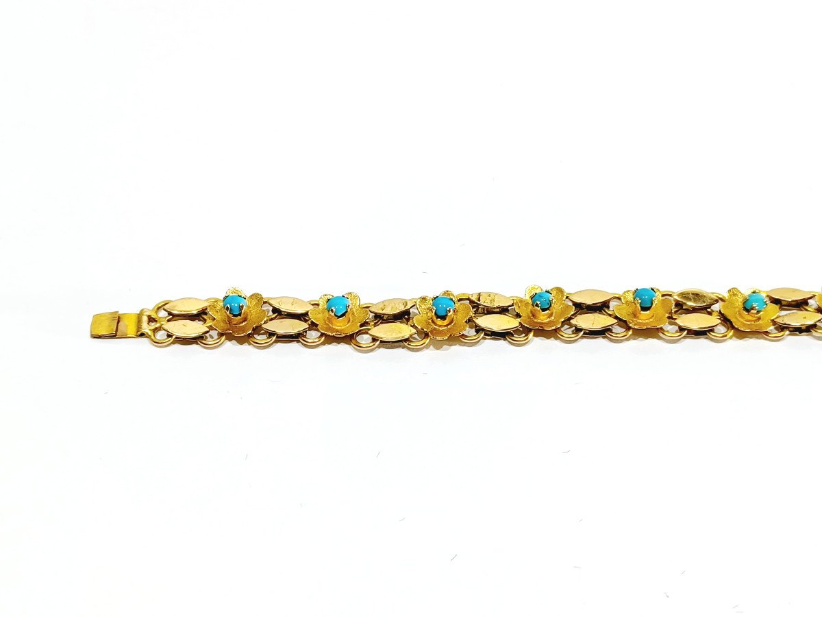 Gold And Turquoise Bracelet	-photo-2