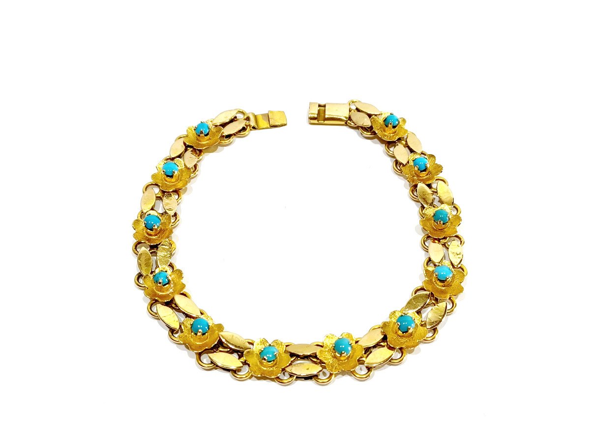 Gold And Turquoise Bracelet	