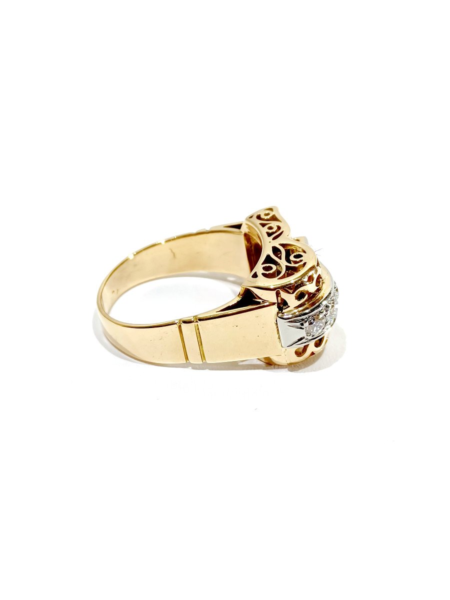 Tank Ring Rose Gold And Platinum-photo-4