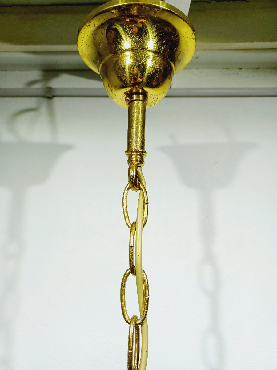 5-light Brass And Crystal Chandelier-photo-1