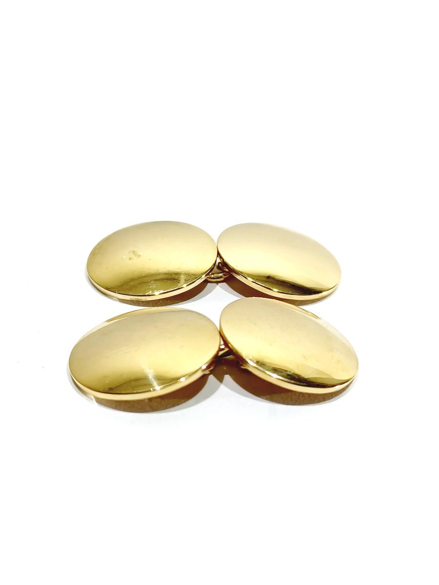 Pair Of Round Gold Cufflinks -photo-4