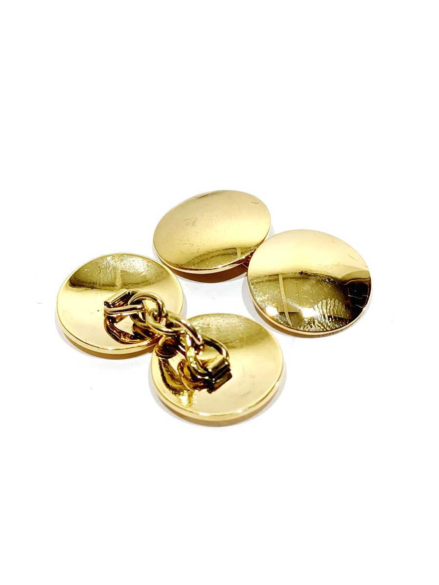 Pair Of Round Gold Cufflinks -photo-4