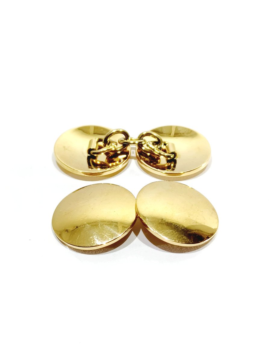 Pair Of Round Gold Cufflinks -photo-5