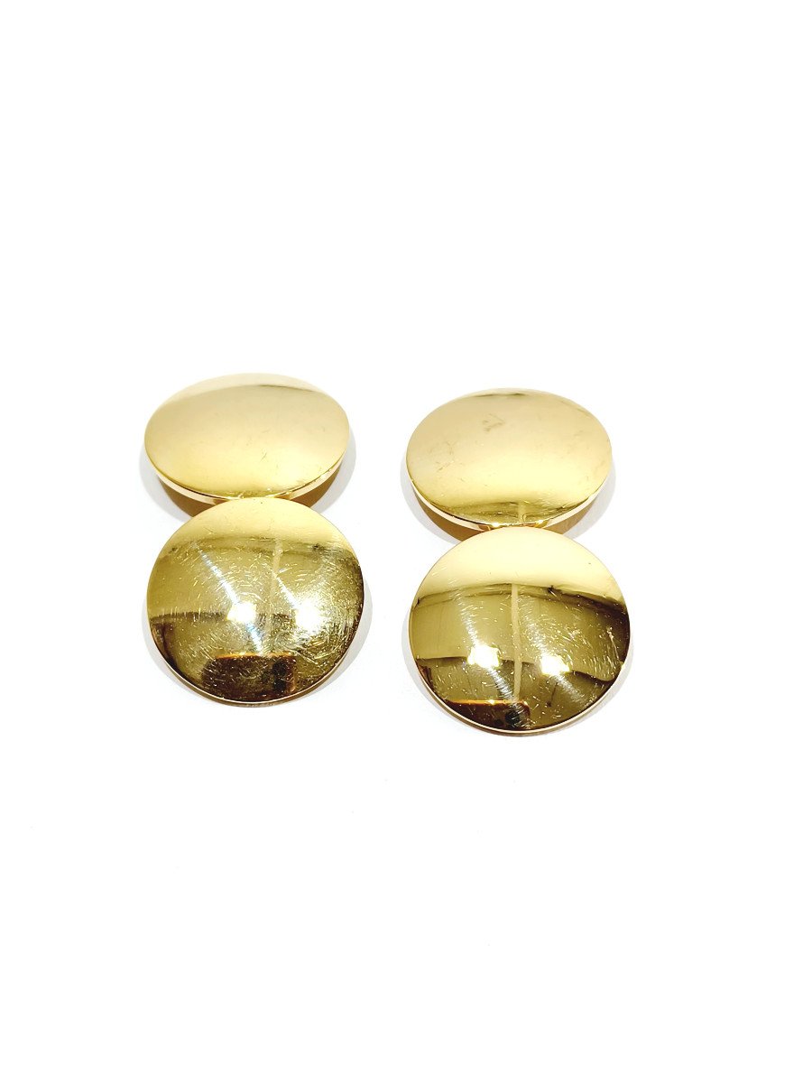 Pair Of Round Gold Cufflinks 