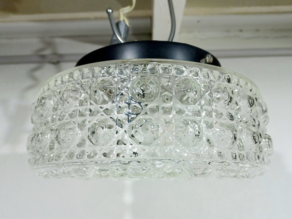 1 Light Chiseled Glass Ceiling Light-photo-4