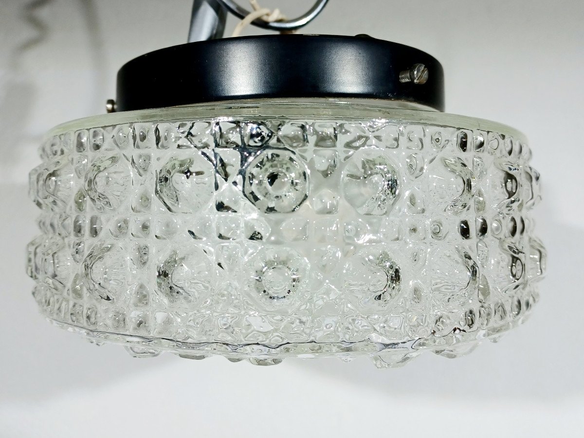 1 Light Chiseled Glass Ceiling Light-photo-1