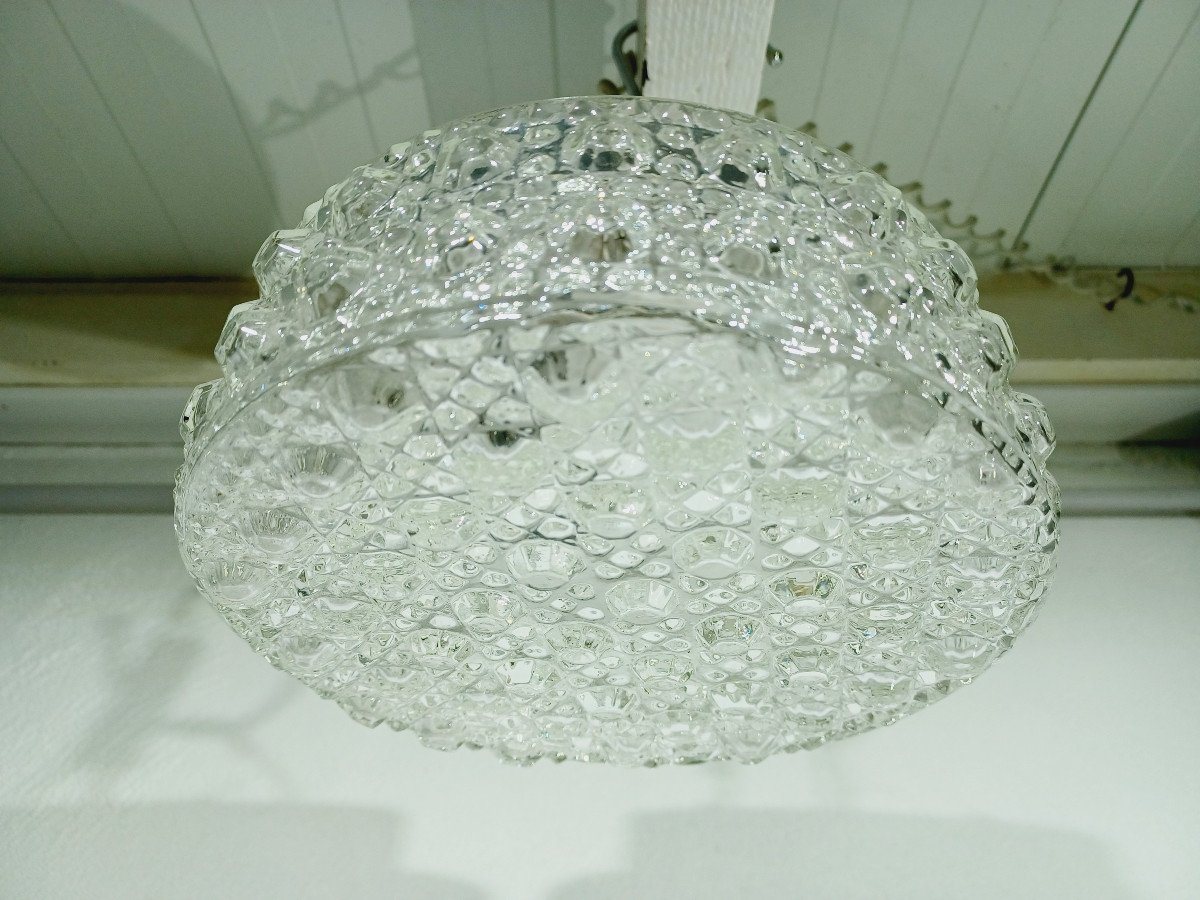 1 Light Chiseled Glass Ceiling Light-photo-3