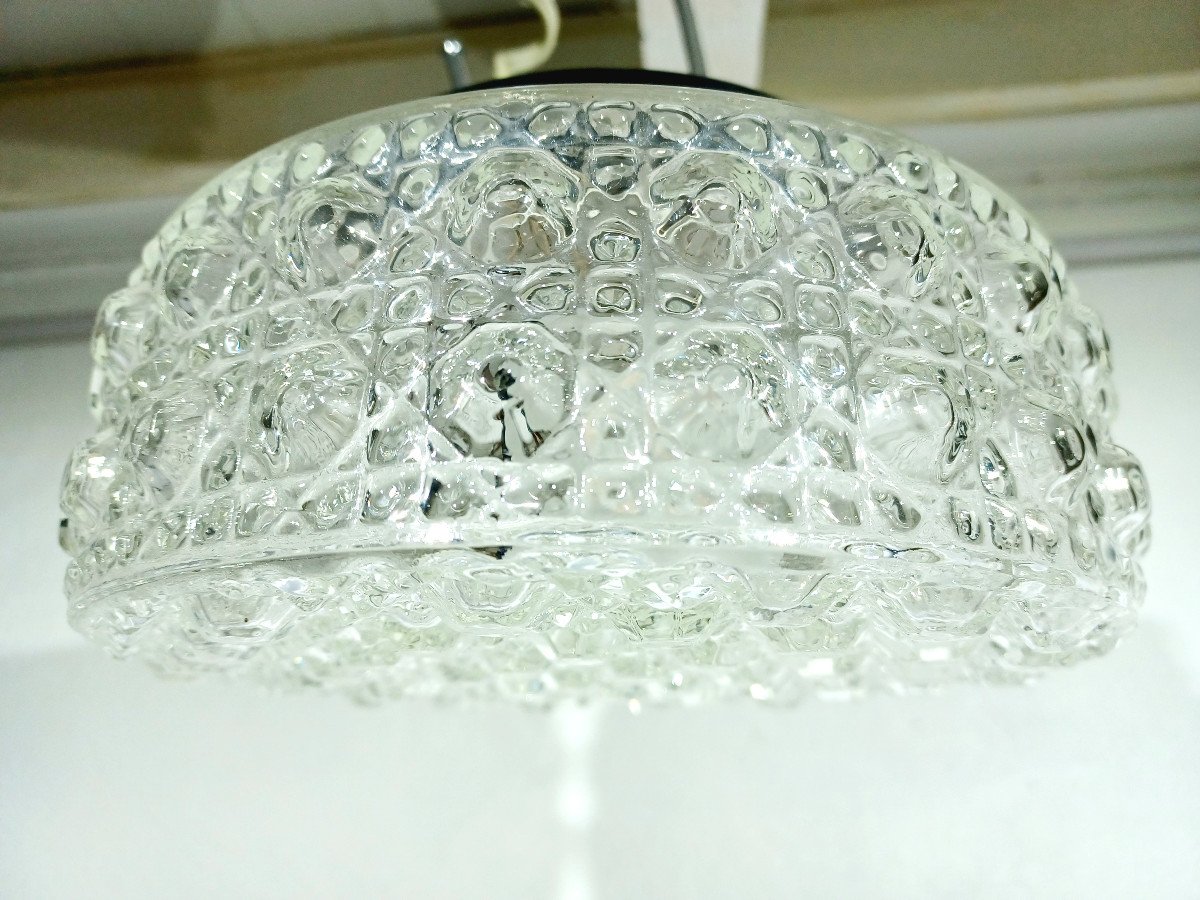 1 Light Chiseled Glass Ceiling Light-photo-4