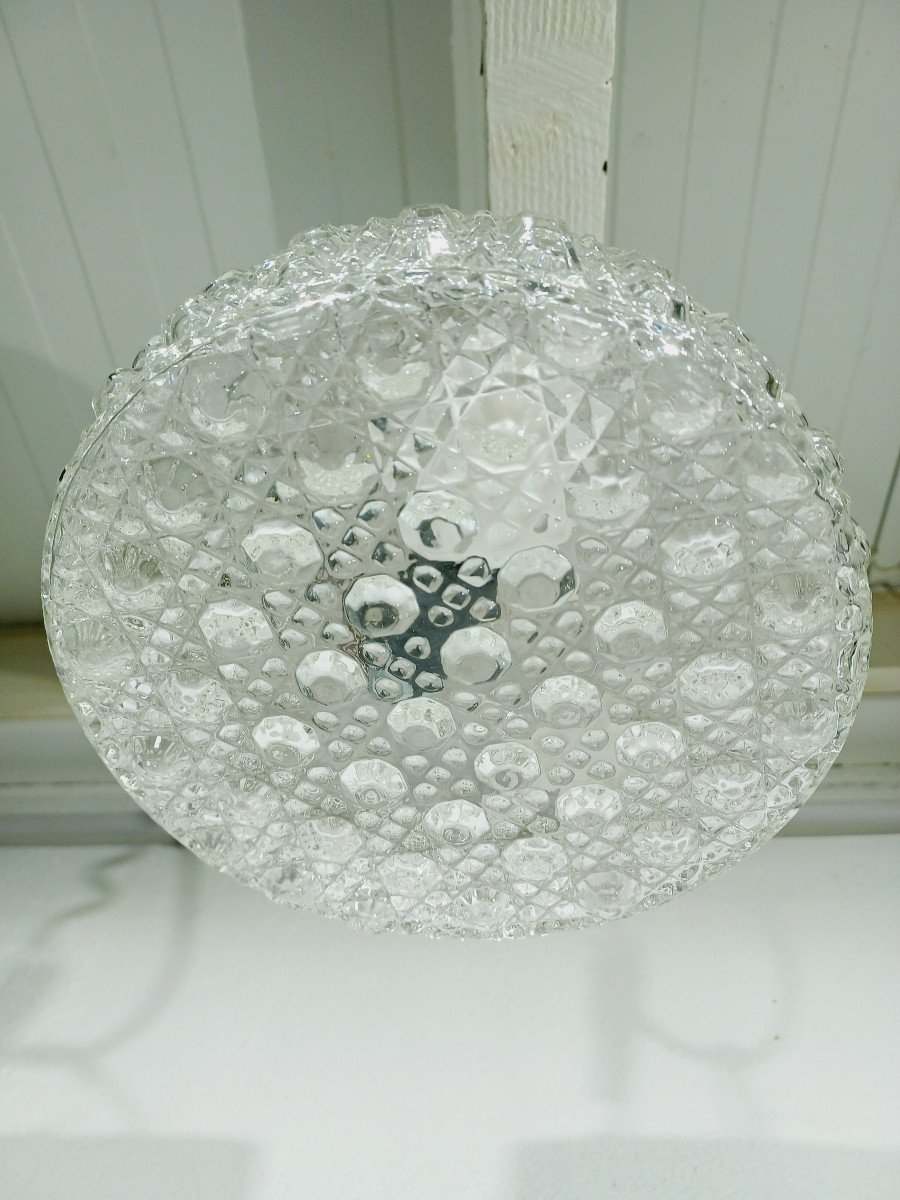 1 Light Chiseled Glass Ceiling Light-photo-5