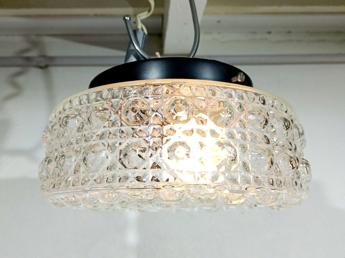 1 Light Chiseled Glass Ceiling Light