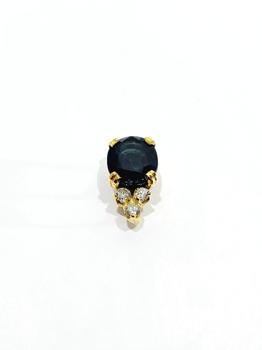 Gold, Diamond And Sapphire Pendant-photo-2