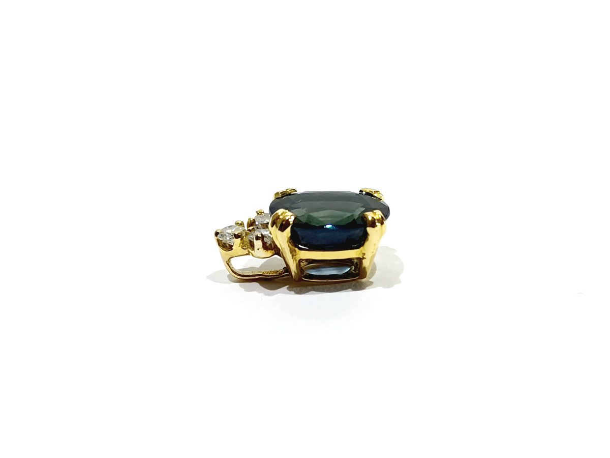 Gold, Diamond And Sapphire Pendant-photo-3