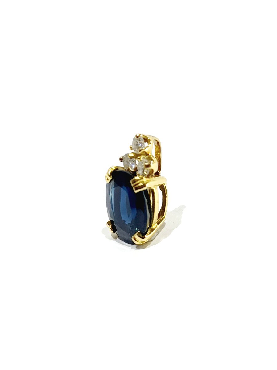 Gold, Diamond And Sapphire Pendant-photo-3