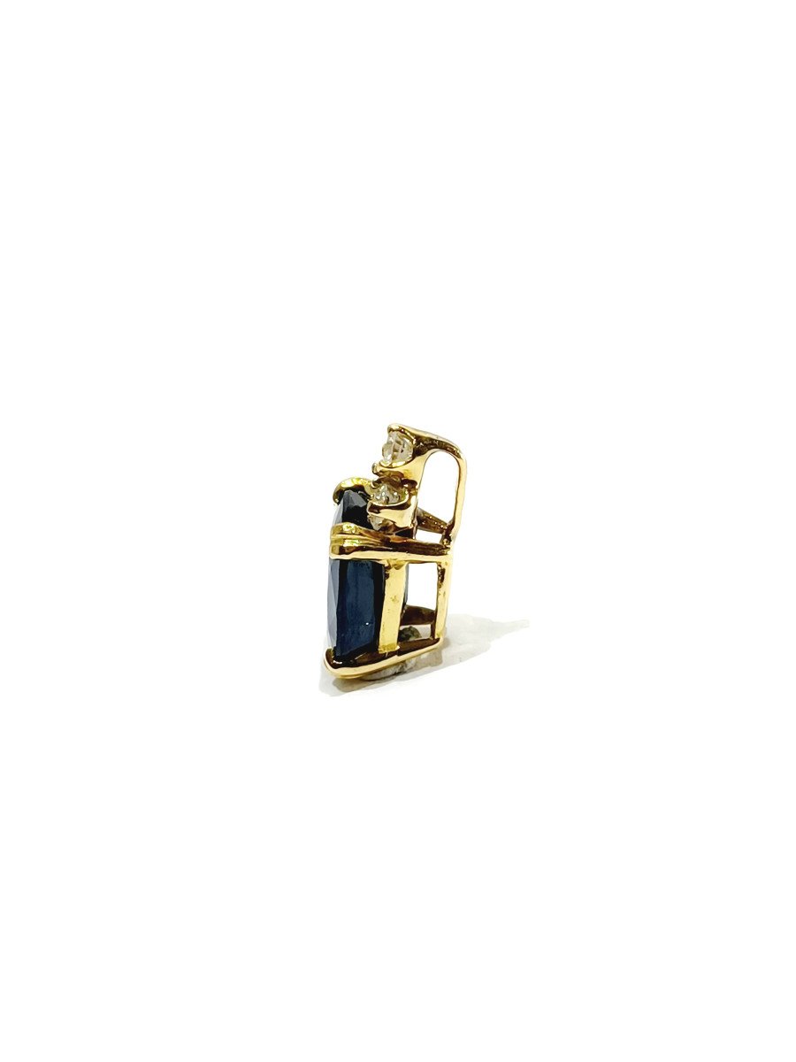 Gold, Diamond And Sapphire Pendant-photo-4