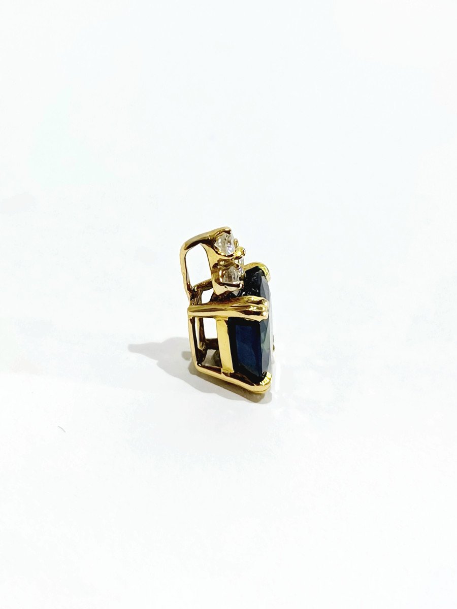 Gold, Diamond And Sapphire Pendant-photo-6