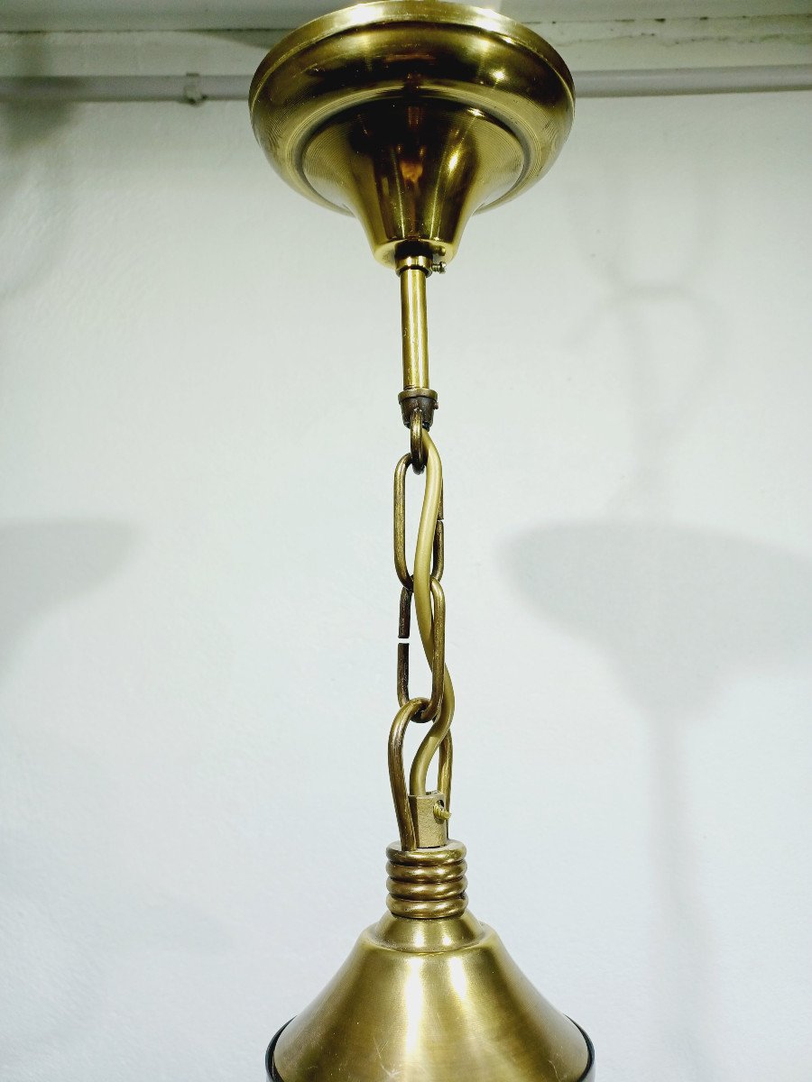 6 Light Chandelier In Bronze And Brass-photo-3