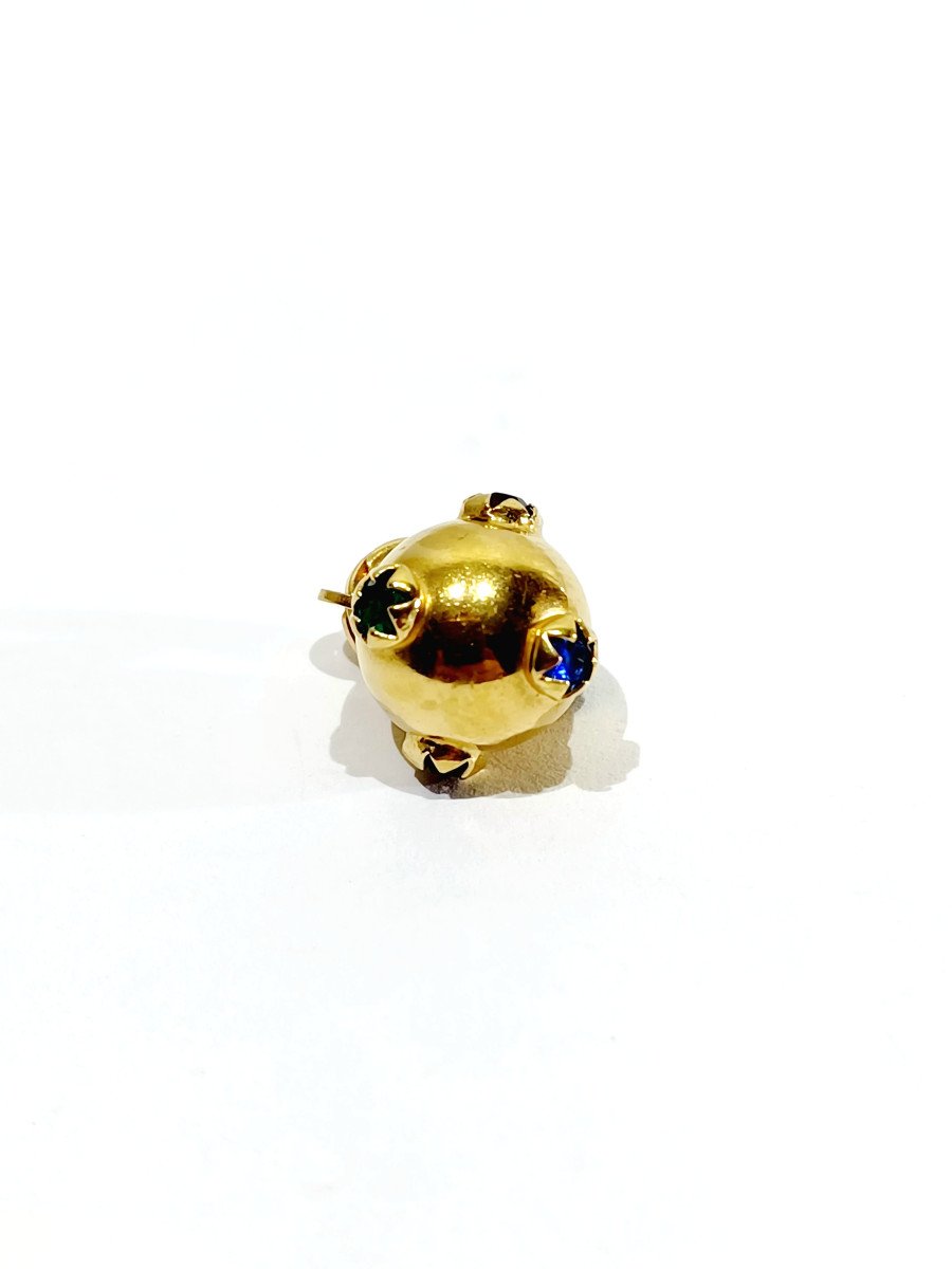 Gold Ball Shape Pendant With Stones -photo-4