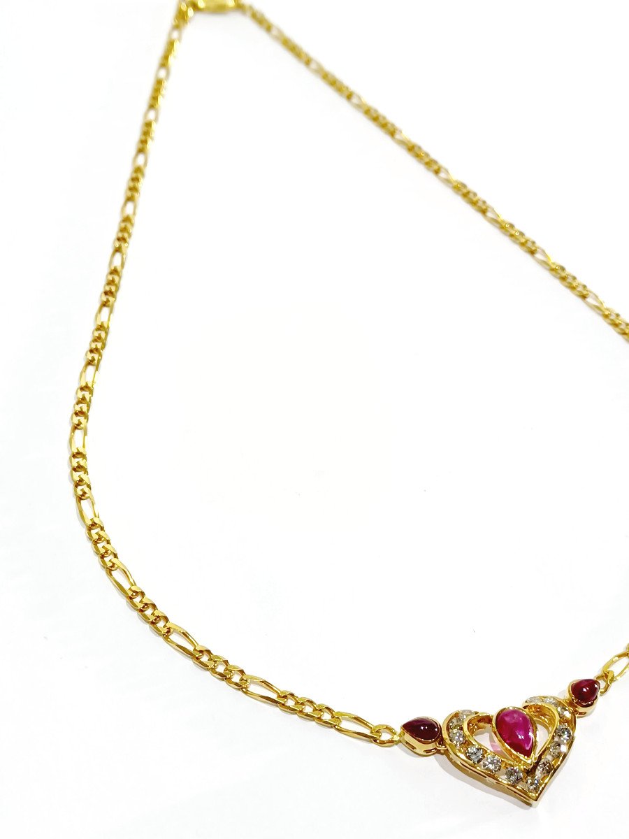 Collier En Or, Rubis Et Diamants -photo-4