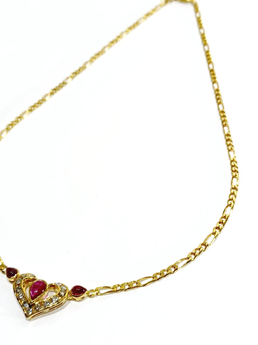 Collier En Or, Rubis Et Diamants -photo-1