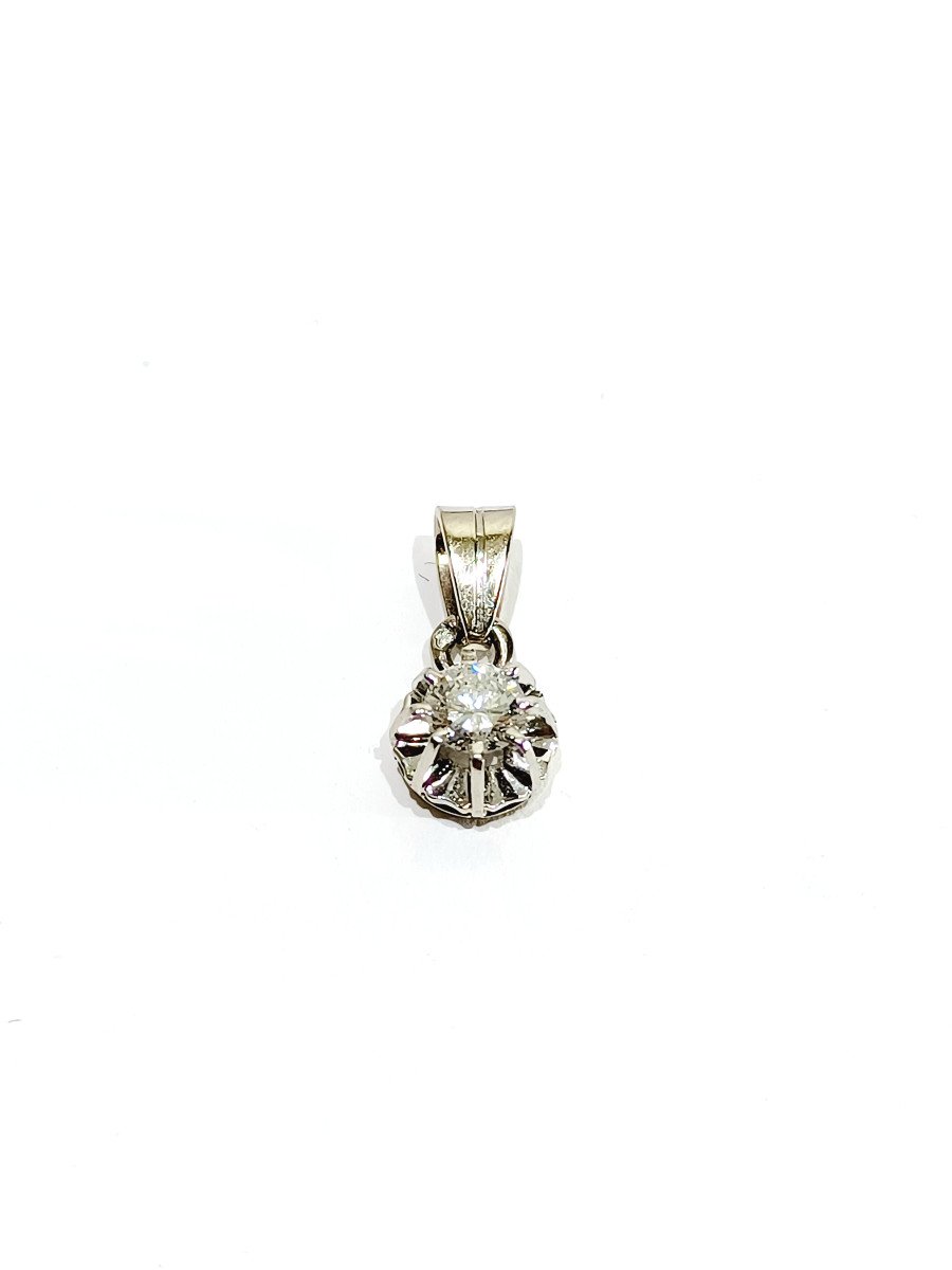 Pendentif En Or Blanc, Platine Et Diamant