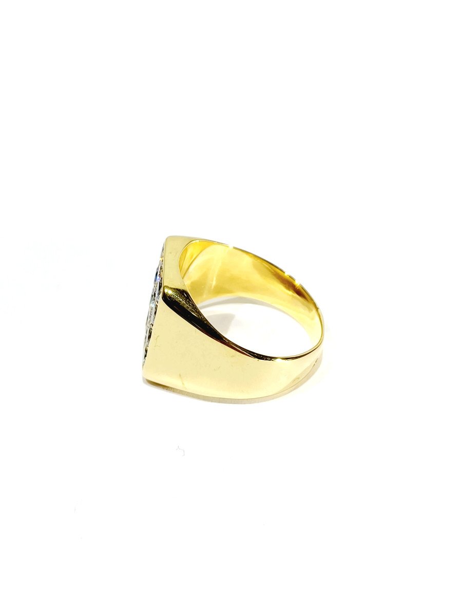 Gold And Diamond Signet Ring -photo-2