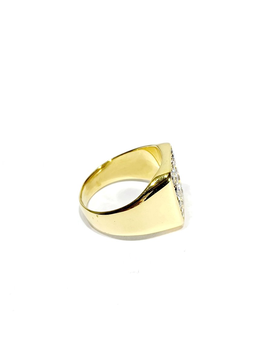 Gold And Diamond Signet Ring -photo-4