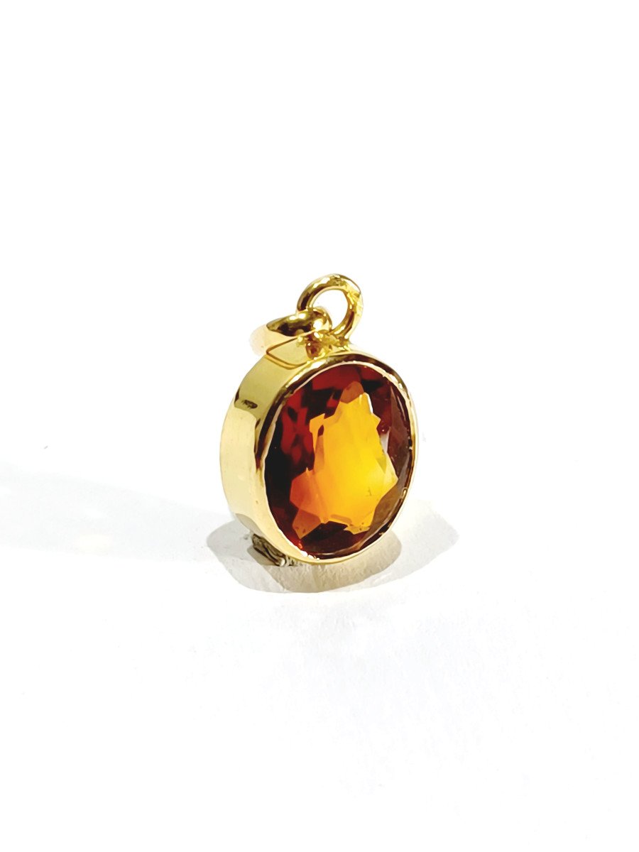 Pendentif En Or Et Citrine-photo-5