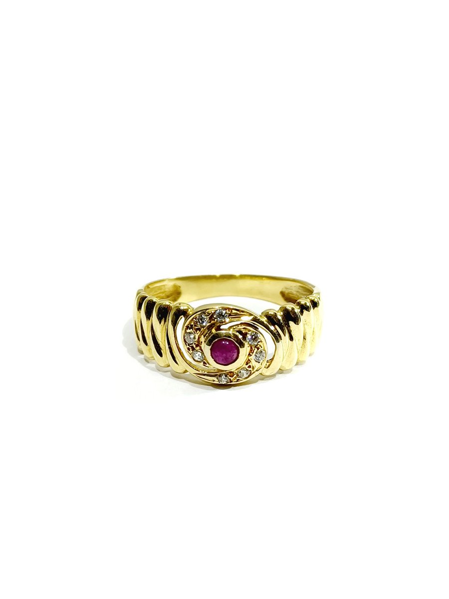 Gold Ruby And Diamond Ring -photo-2