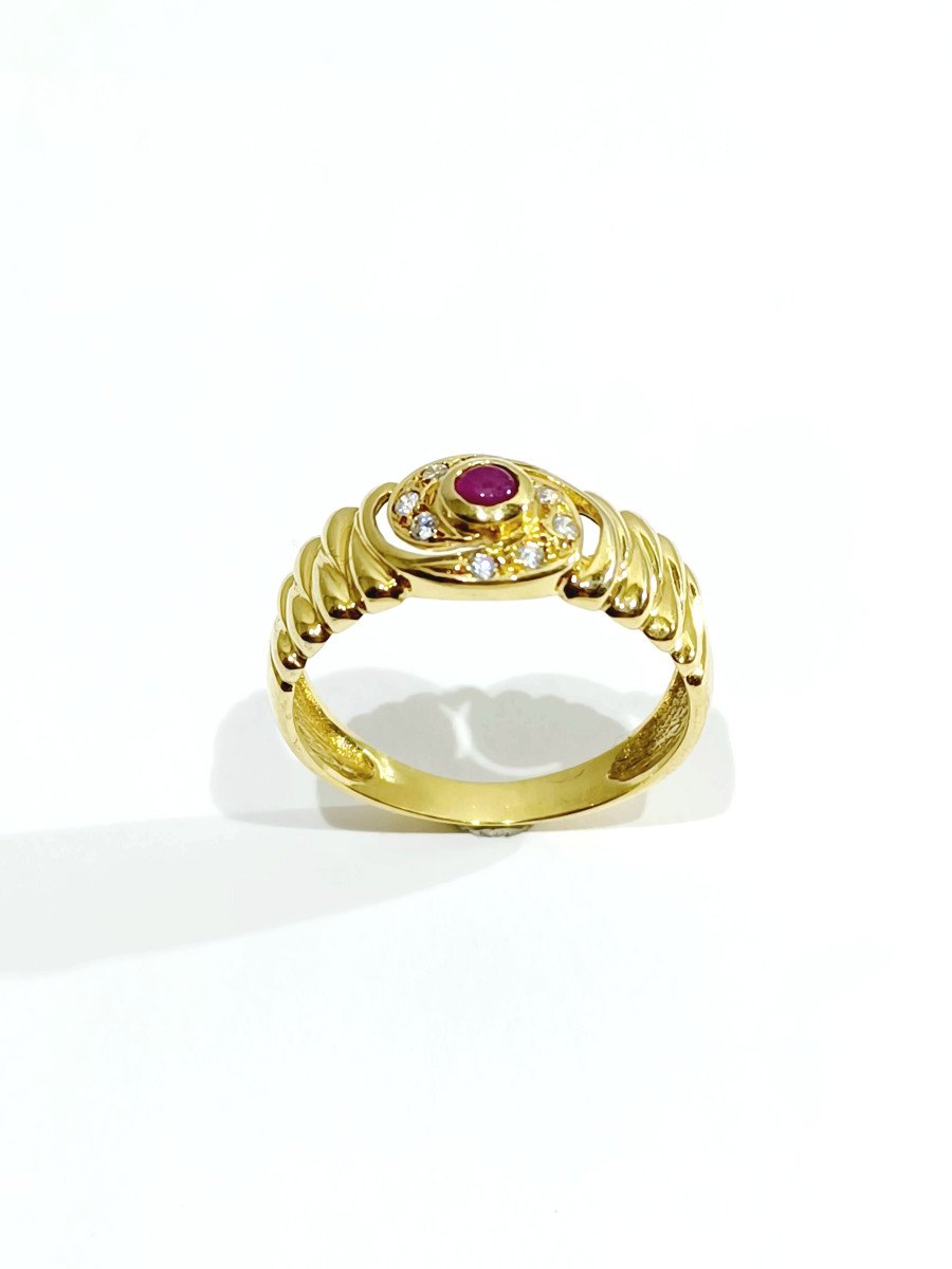 Gold Ruby And Diamond Ring -photo-3