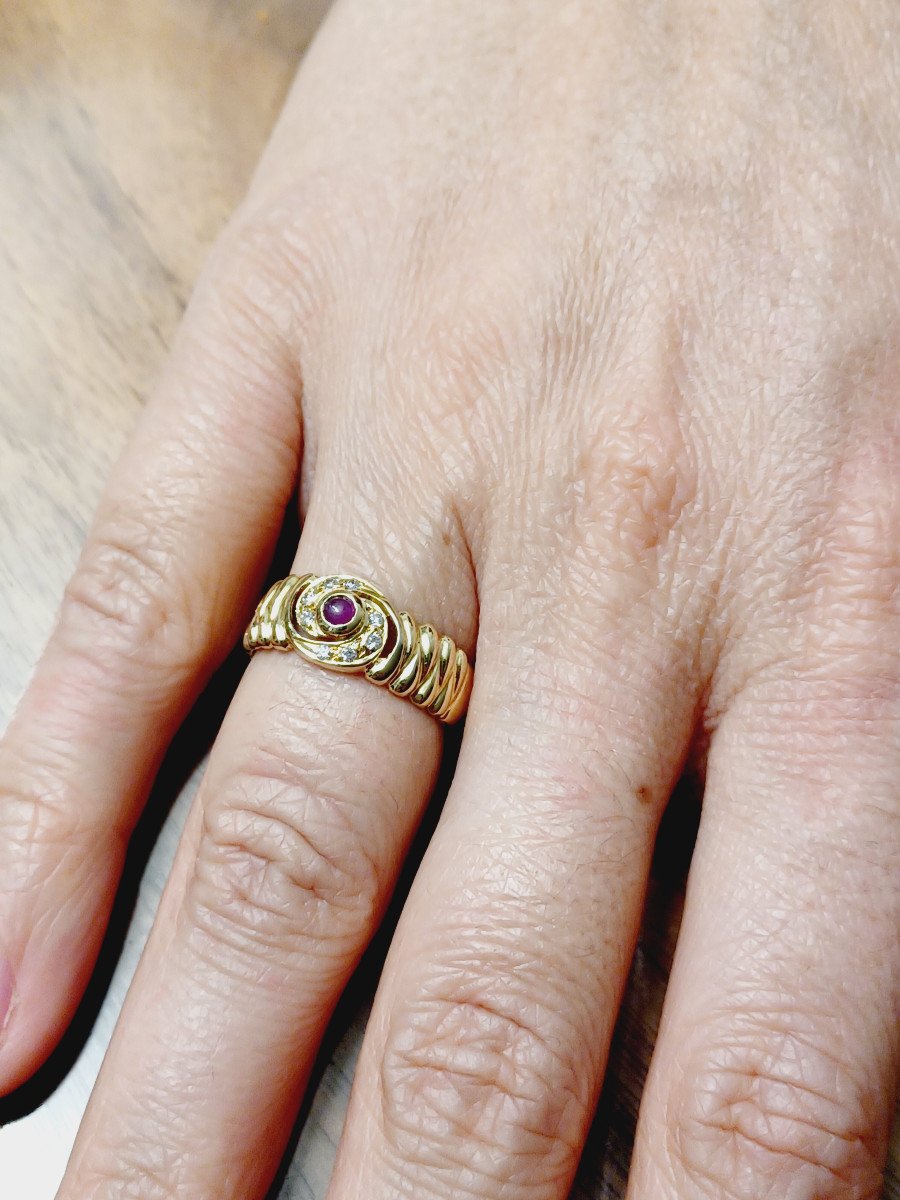 Gold Ruby And Diamond Ring -photo-2