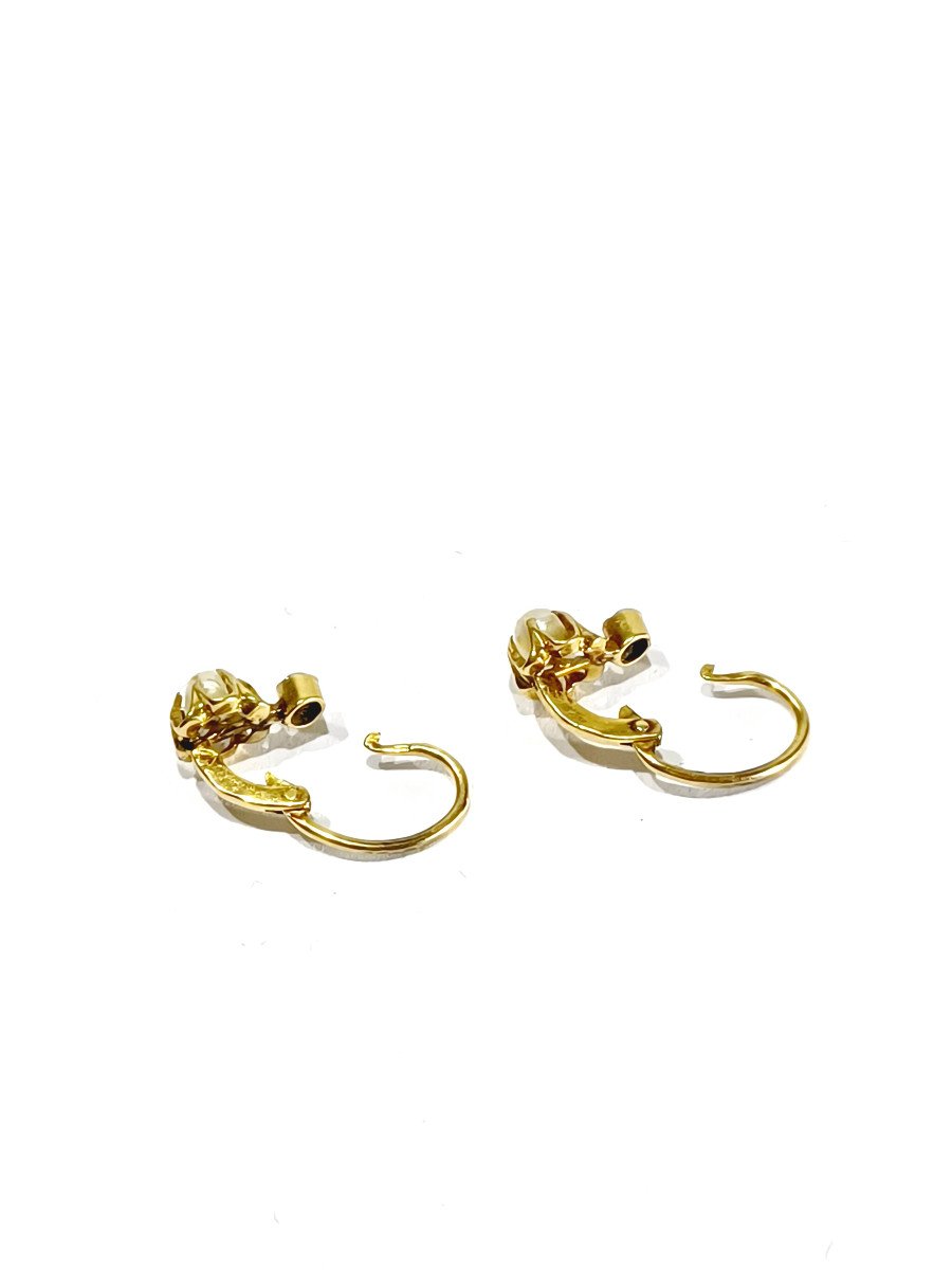 Pair Of Gold And Pearl Earrings  -photo-1