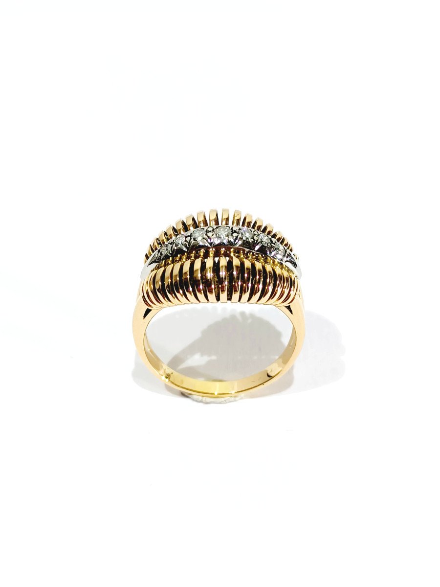 Gold And Diamond Spiral Ring -photo-3