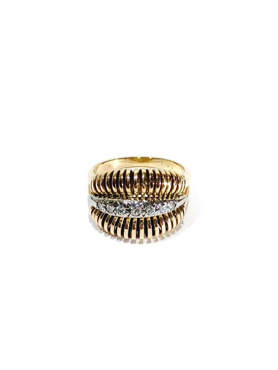 Gold And Diamond Spiral Ring -photo-1